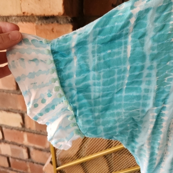 BU Tiki Maxi Blue Soft Swimsuit Cover Up. Size S/M - Picture 7 of 10